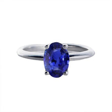 Afbeelding in Gallery-weergave laden, Solitaire ovale edelsteen ringtand set natuurlijke blauwe saffier 1 karaat - harrychadent.nl
