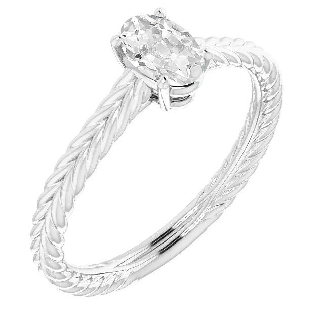 Solitaire ovale oude mijnwerker diamanten ring dubbel touw stijl 2,50 karaat - harrychadent.nl