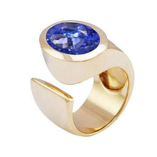 Afbeelding in Gallery-weergave laden, Solitaire ovale tanzaniet 2 karaat ring edelsteen sieraden - harrychadent.nl
