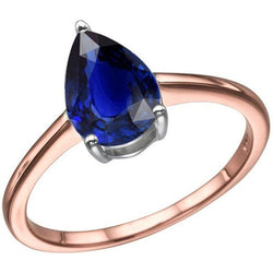 Solitaire peer Sri Lankaanse saffier ring tweekleurig 3 karaat