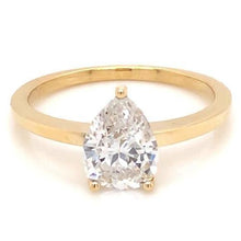 Afbeelding in Gallery-weergave laden, Solitaire peer diamanten verlovingsring 1,50 karaat geel goud 14K - harrychadent.nl

