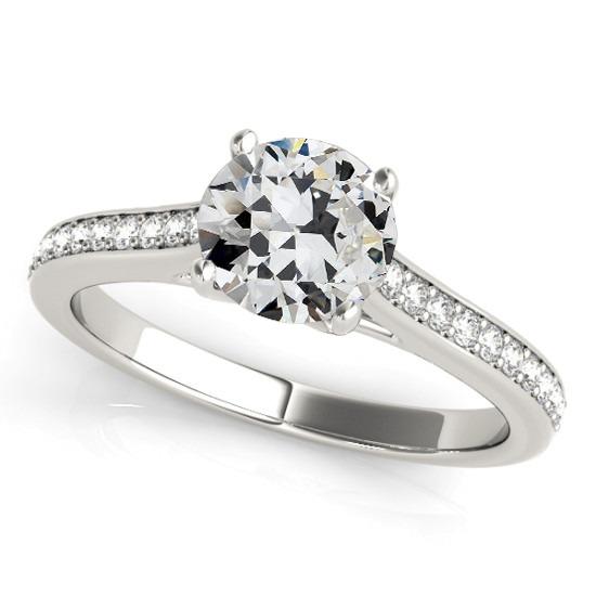 Solitaire ring met accenten oude mijn geslepen diamant 3,75 karaat - harrychadent.nl