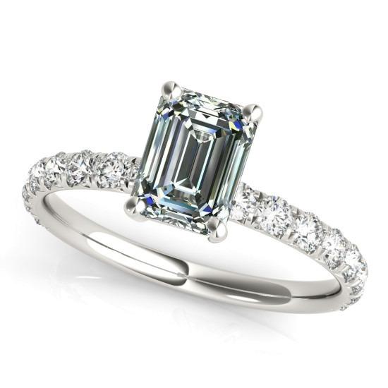 Solitaire ring met accenten ronde & smaragd diamant 5,50 karaat - harrychadent.nl