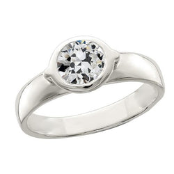 Solitaire ring ronde oude mijn geslepen diamanten ring set 1,50 karaat
