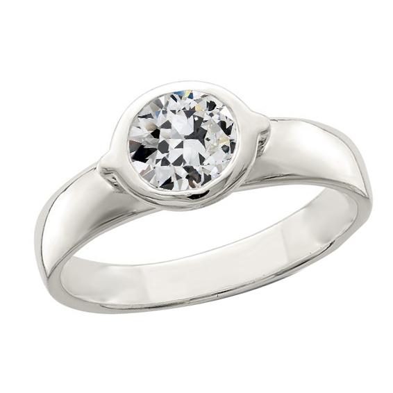 Solitaire ring ronde oude mijn geslepen diamanten ring set 1,50 karaat - harrychadent.nl