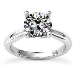 Solitaire ring voor dames Old Mine Cut Diamond Prong Set 3 karaat
