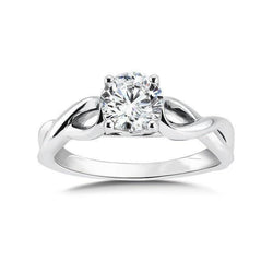 Solitaire ronde 2 karaat diamanten verlovingsring wit goud 14K