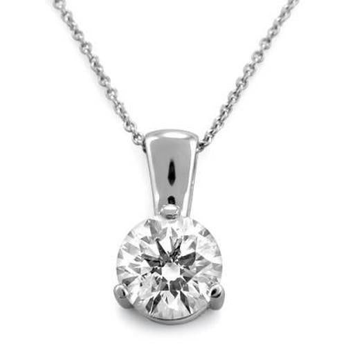 Solitaire ronde diamanten dames hanger 3 tanden set 0.80 karaat WG 14K - harrychadent.nl
