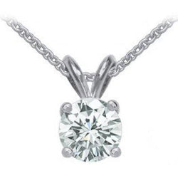 Solitaire ronde diamanten halsketting hanger met ketting 1,0 karaat WG 14K