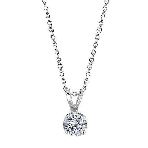 Solitaire ronde diamanten hanger 1 karaat WG 14K Prong Setting - harrychadent.nl
