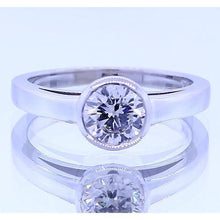 Afbeelding in Gallery-weergave laden, Solitaire ronde diamanten ring bezel set 1 karaat witgoud 14K - harrychadent.nl
