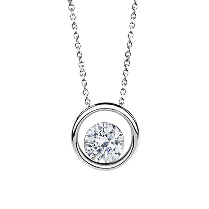 Solitaire ronde geslepen F Vs1 diamanten hanger ketting 1.25 karaat WG 14K - harrychadent.nl