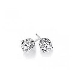 Solitaire ronde geslepen diamanten oorbel 1.5 ct massief wit goud 14k