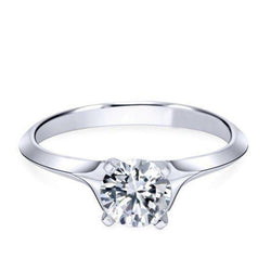 Solitaire sprankelende 1 karaat diamanten jubileumring wit goud 14k