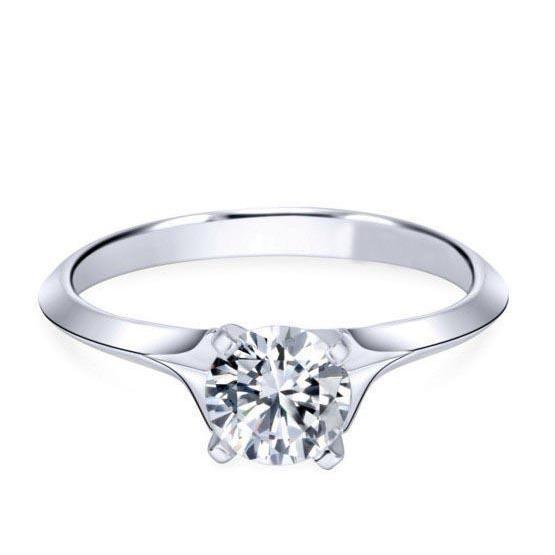 Solitaire sprankelende 1 karaat diamanten jubileumring wit goud 14k - harrychadent.nl