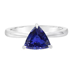 Solitaire trouwring biljoen diepblauwe saffier 1,50 karaat
