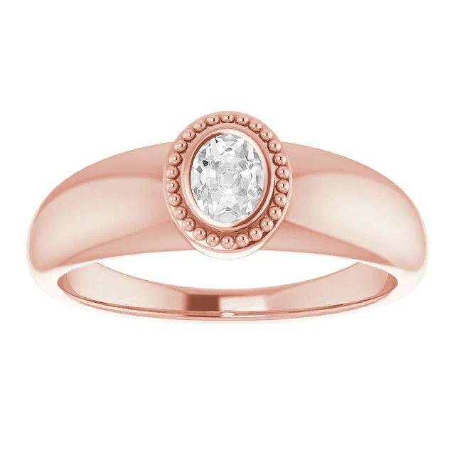 Solitaire trouwring ovale oude geslepen diamanten ring set 1,50 karaat - harrychadent.nl
