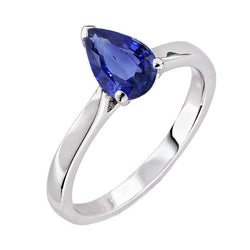 Solitaire witgouden Sri Lankaanse saffierring 2,50 karaat