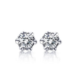 Solitaire 2,00 Karaat Echt Diamanten Dames Oorknopjes 14K Witgoud