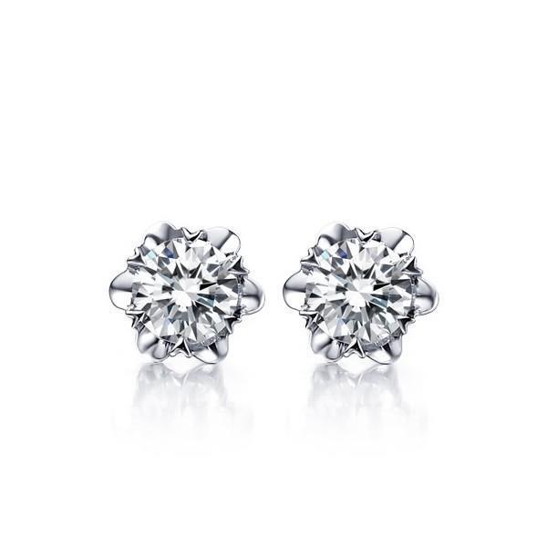 Solitaire 2,00 Karaat Echt Diamanten Dames Oorknopjes 14K Witgoud