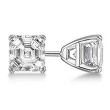 Afbeelding in Gallery-weergave laden, GIA-gecertificeerd Echte Solitaire Asscher Geslepen Echt Diamanten Oorknopjes Set 1.96 Karaats WG 14K
