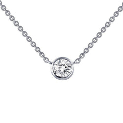Solitaire Echt Diamanten Dames Hanger Ketting 0,75 Karaat Witgoud 14K
