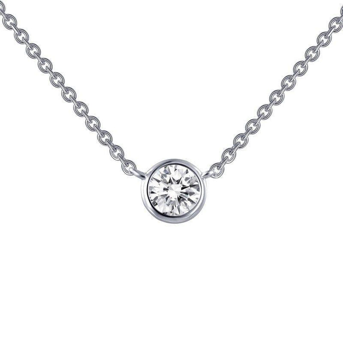 Solitaire Echt Diamanten Dames Hanger Ketting 0,75 Karaat Witgoud 14K