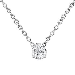 Solitaire Echt Diamanten Hanger 0,40 Ct. Sieraden Wit Goud 14K