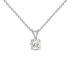 Solitaire Labgekweekt Diamanten Hanger Ketting 3 Karaat Prachtig Witgoud 14K