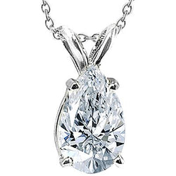 Solitaire uit de aarde gewonnen diamanten peervormige hanger ketting 2.5 Karaat Witgoud 14K