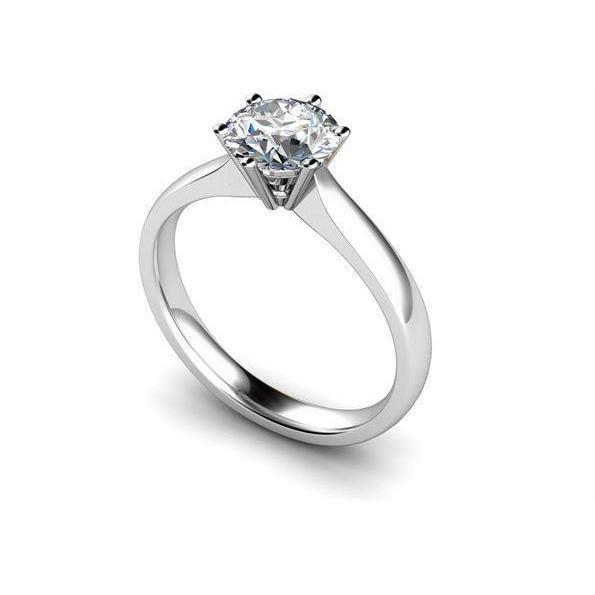 Solitaire Echt Diamanten Verlovingsring 0,75 Ct. Wit Goud 14K