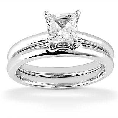 Solitaire Echt Diamond Princess Cut Verlovingsring Set 1 Karaat Sieraden