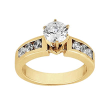 Afbeelding in Gallery-weergave laden, Solitaire Met Echt  Accentdiamant 2.15 Karaats Ring Geel Goud 14K
