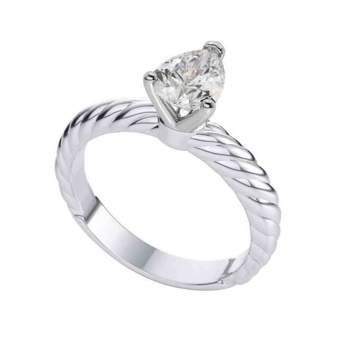 Solitaire Peer Echt Diamant 1,50 Karaat Trouwring Touw Stijl Shank - harrychadent.nl