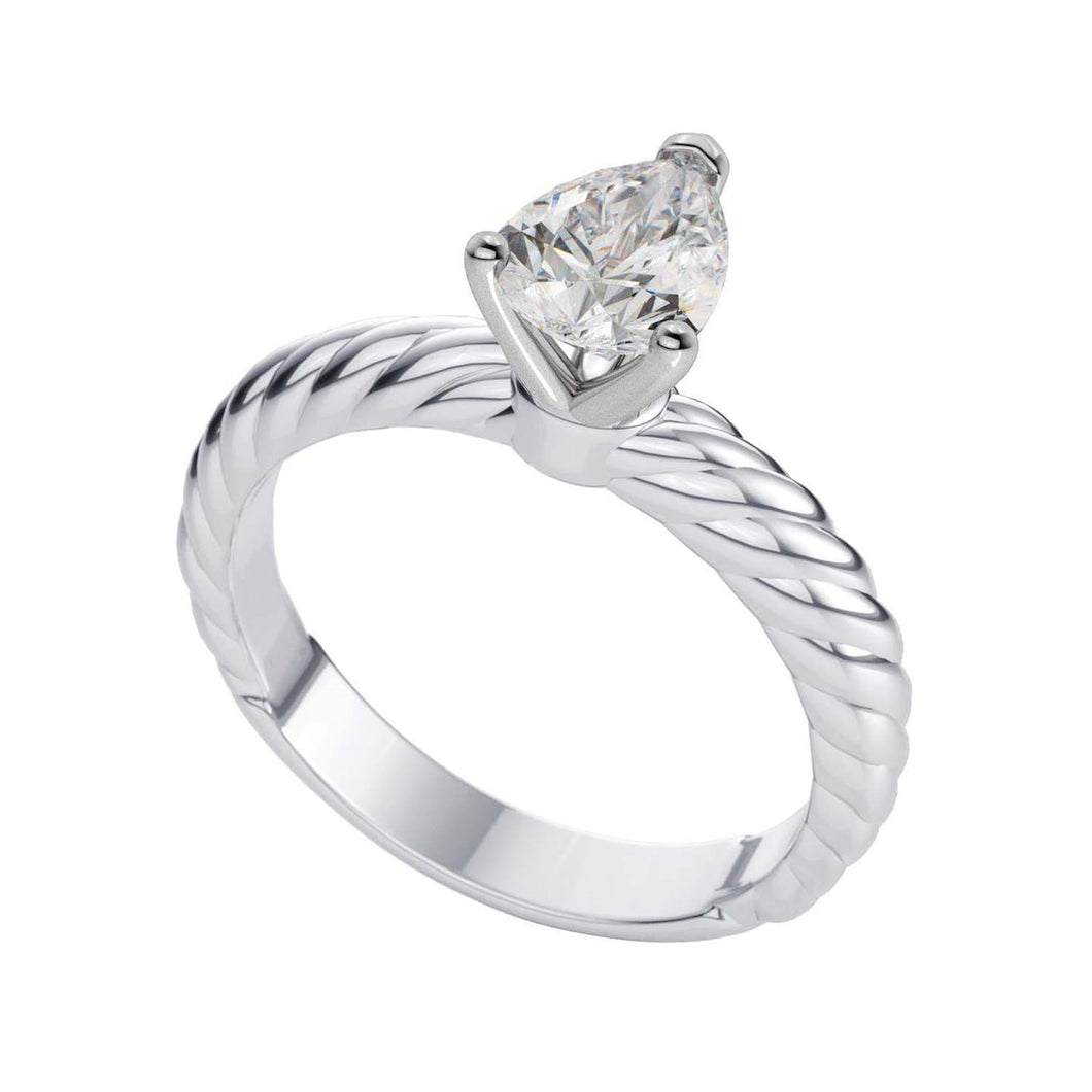 Solitaire Peer Echt Diamant 1,50 Karaat Trouwring Touw Stijl Shank - harrychadent.nl