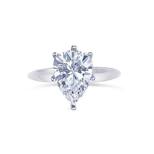 Solitaire Peer Geslepen 0,75 Karaat Echt Diamanten Verlovingsring In Goud