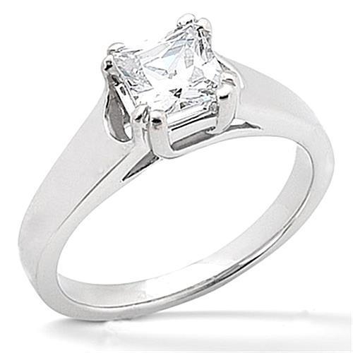Solitaire Prinses Echt Diamanten Verlovingsring Wit Goud 14K 0,75 Karaat