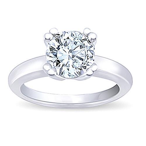 Solitaire Ronde Echt Diamanten Verlovingsring Wit Goud 14K 0,75 Karaat