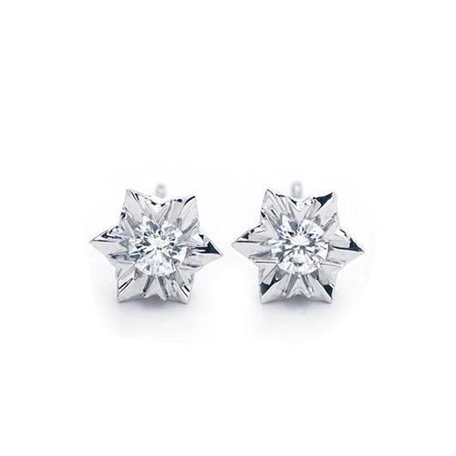 Solitaire Ronde Echt Diamond Stud Earring Vrouwen Sieraden 1.5 Karaat WG 14K