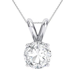Solitaire Sparkling 1.00 Karaat Echt Diamanten Halsketting Hanger Goud Wit 14K