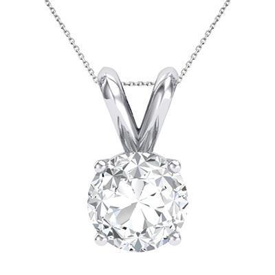 Solitaire Sparkling 1.00 Karaat Echt Diamanten Halsketting Hanger Goud Wit 14K