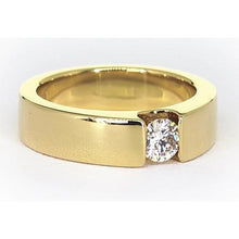 Afbeelding in Gallery-weergave laden, Spanningsset band geel goud 14K ronde diamanten 1 karaat herenring - harrychadent.nl
