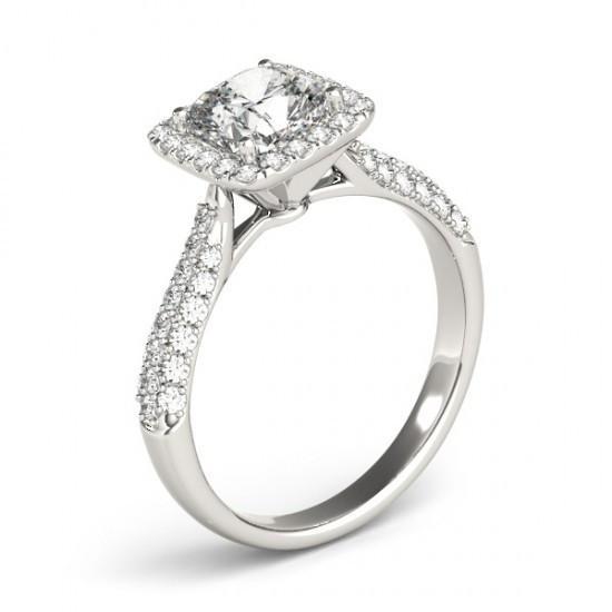 Sprankelende 2 karaats kussen diamanten verlovingsring massief goud 14K - harrychadent.nl