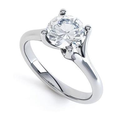 Sprankelende 2.50 ct rond geslepen diamanten solitaire ring wit goud 14k - harrychadent.nl