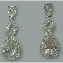 Afbeelding in Gallery-weergave laden, Sprankelende 3,50 karaats peervormige diamanten bengelende oorbellen WG 14K - harrychadent.nl
