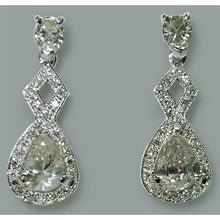 Afbeelding in Gallery-weergave laden, Sprankelende 3,50 karaats peervormige diamanten bengelende oorbellen WG 14K - harrychadent.nl
