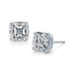 Sprankelende Asscher geslepen diamanten oorknopjes 1.50 karaat witgoud 14K - harrychadent.nl