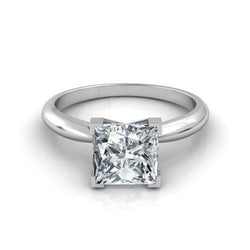 Sprankelende Princess Cut 2,90 karaat diamanten solitaire ring