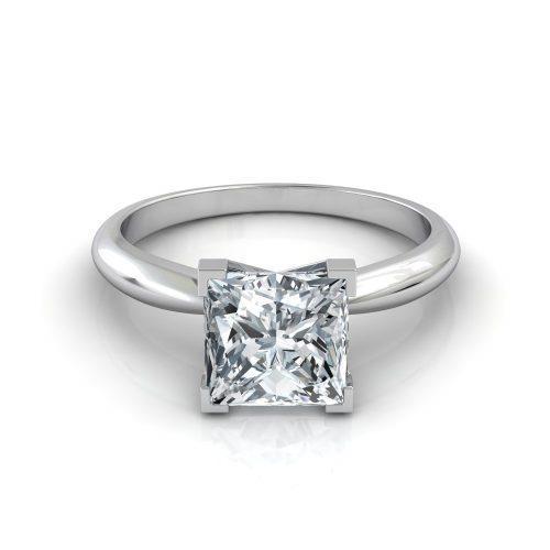 Sprankelende Princess Cut 2,90 karaat diamanten solitaire ring - harrychadent.nl