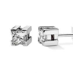 Sprankelende Princess Cut Diamond Stud Earring 0.70 karaat witgoud 14K